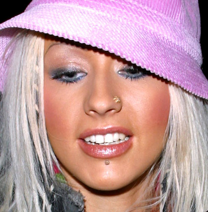 Christina Aguilera Lip piercings